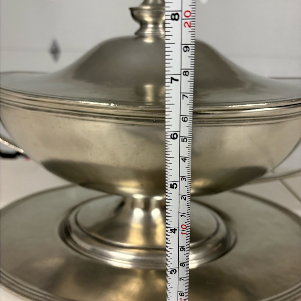 Arte Italica Pewter Soup Tureen with Lid and Tray - Picture 5 of 11